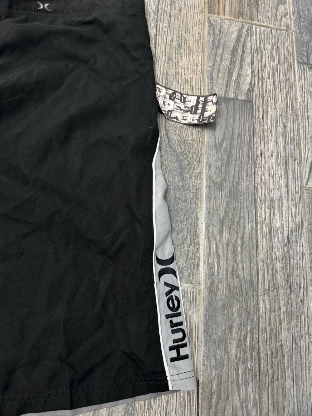 Hurley Men’s Black Swim Boardshorts with Gray Trim - XXL / 40
